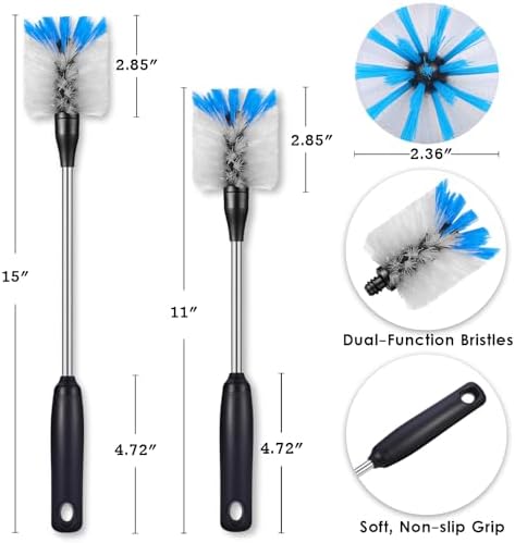 MOSOLAN 2 Pack Stainless Steel Bottle Brush