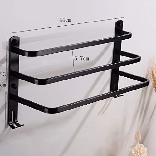 Black Aluminum Three Layer Towel Bar Holder 1