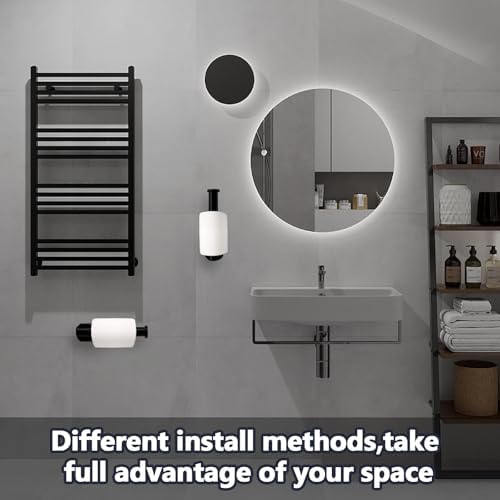 Verkelly Stainless Steel Self Adhesive Toilet Paper Holder Black