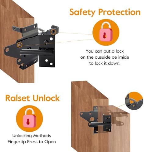 Secure Durable Wooden Fence Gate Latch