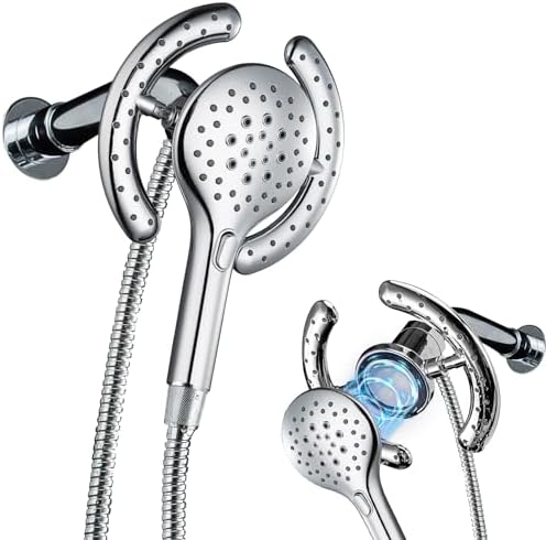 High-Pressure Dual Shower Head with Magnetic Bellearly
