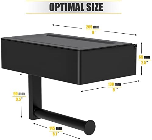 Matte Black Self-Adhesive Toilet Paper Holder