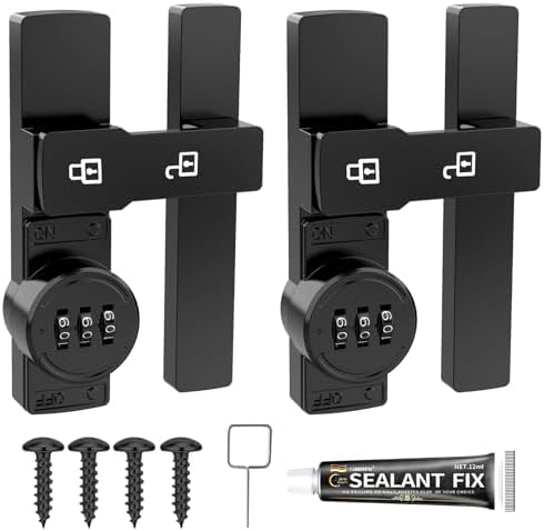 Sturdy 3-Digit Keyless 180-Degree Gate Lock Black Matte Luminous Function