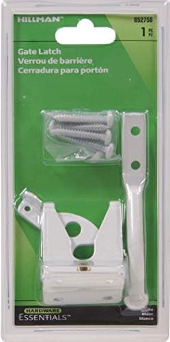 Hardware Essentials Universal Gate Latch Steel Self-Latching Durable White
