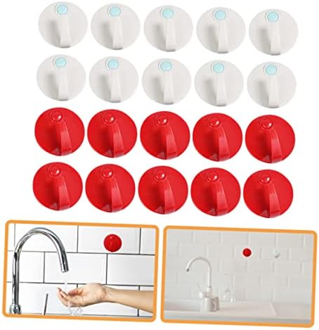 LIFKICH 20pcs Strong Adhesive Wall Hooks Red