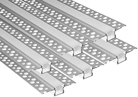 Besseto 6Pack LED Aluminum Channel with Diffuser Ends for Wall Ceiling