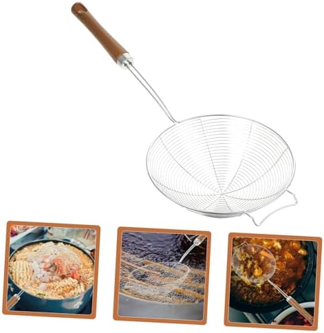 Mikinona 304 Stainless Steel Skimmer Spoon with Wooden Handle