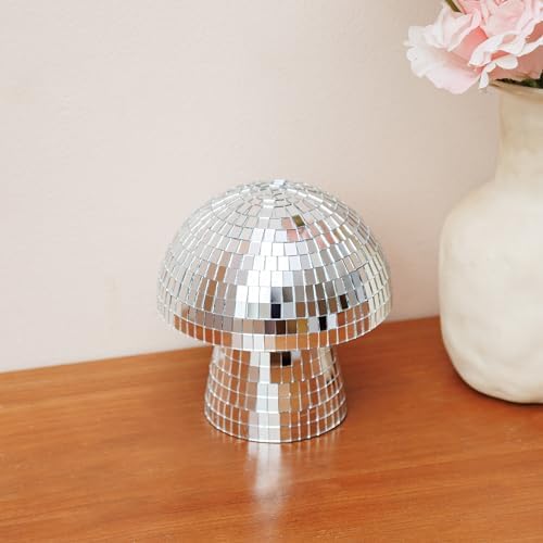 Reflective Silver Mushroom Disco Ball - 49 Inch Handmade Decor