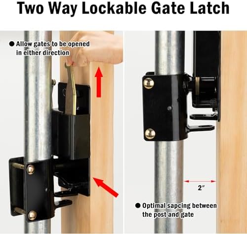 HD Two-Way Farm Gate Latch Lockable Versatile for Cows Livestock Gates