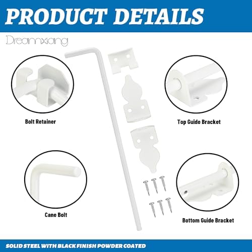 Dreamxiang 24 Heavy Duty Cane Bolt Gate Drop Rod Hardware