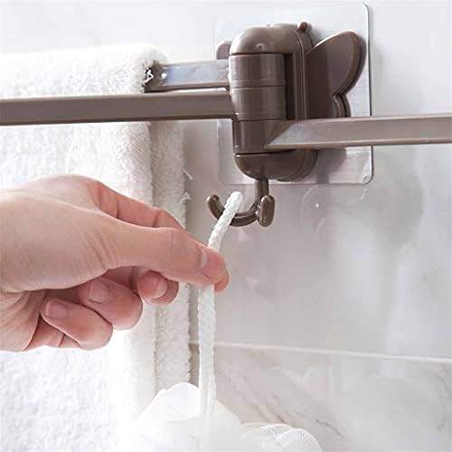 Folding Towel Rack Holder with 3 Swivel Racks - Grey and White