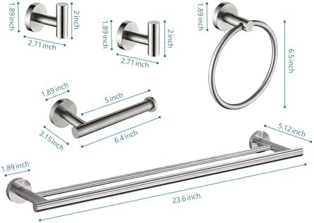 Anqtovp 5-Piece Bathroom Hardware Set Wall Mounted