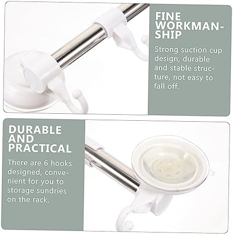 Adjustable Suction Cup Towel Bar No Drill for Bathroom and Kitchen