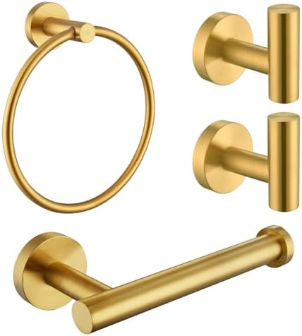 APLusee 304 Stainless Steel Towel Ring Set