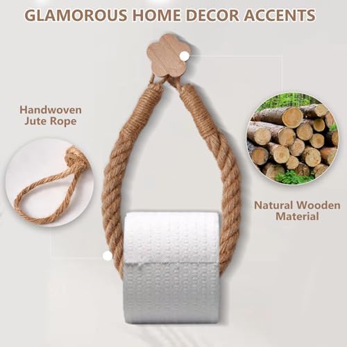 No-Drill Toilet Paper Holder with Flower Design