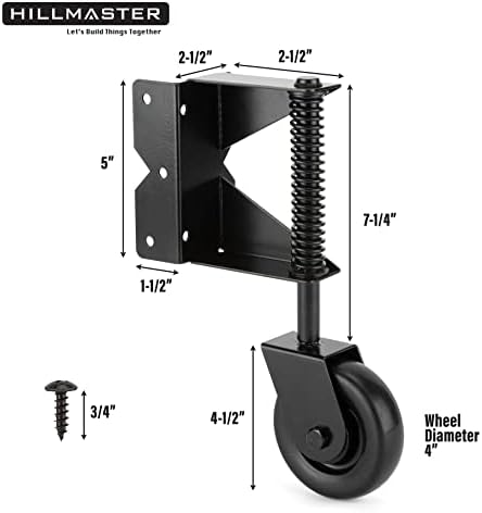 Sturdy 4-Inch Gate Wheel Kit for Outdoor Fences