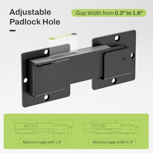 Sturdy 35mm Heavy Duty Gate Latch Lock Set with Matte Black Finish