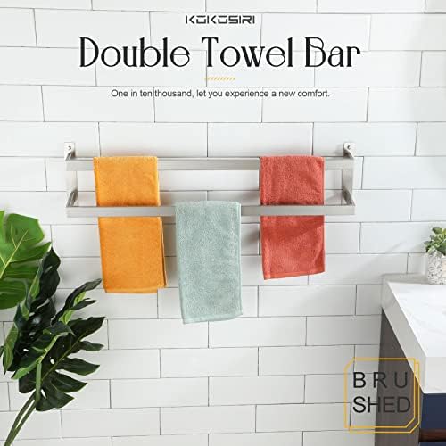 KOKOSIRI 32 Inches 2-Tier Ladder Towel Rack Brushed Nickel B5008BR-L32B3004BR