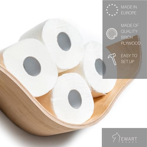 Cloud Shaped Toilet Paper Holder with Wooden Shelf