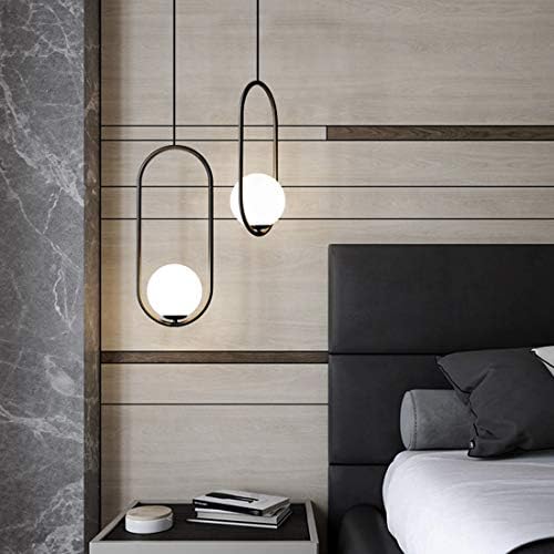 Modern Matte Black Pendant Light with White Glass Shade