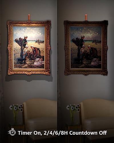 URTOM Dimmable Copper Picture Frame Light with Remote Control and Timer