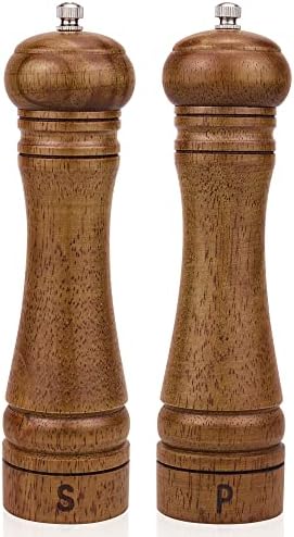 XWXO Oak Wood Salt Pepper Grinder Set - Pack of 2