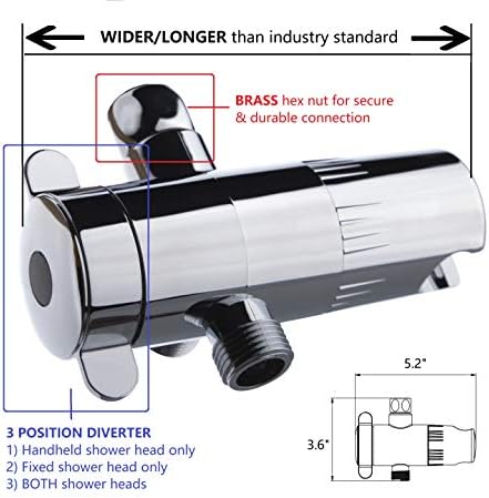 Anti-Clog 6 Wide 30-Setting Rain Shower Combo with 5ft hose
