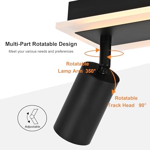 TODOLUZ 5-Light LED Track Light Fixtures Black