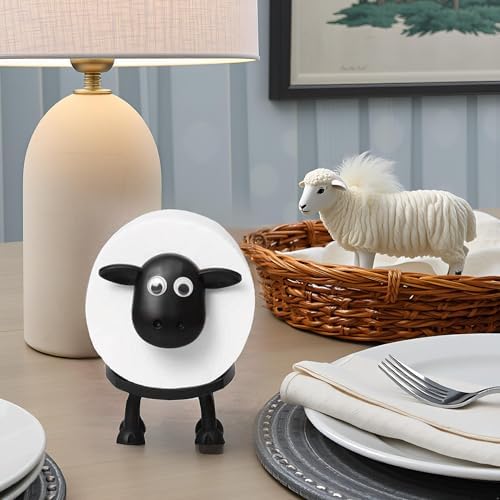 Decorative Sheep Toilet Paper Holder with Black and White Design