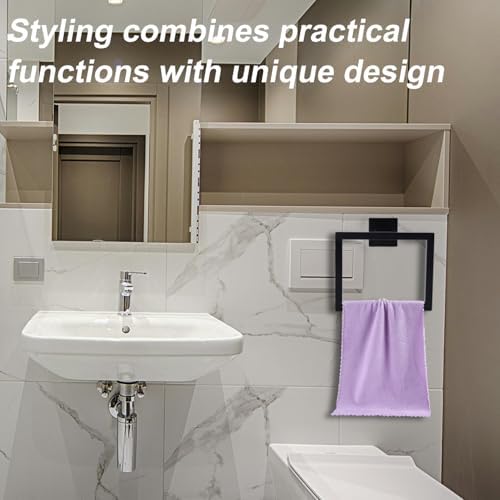 2pcs Matte Black Towel Holder for Bathroom 1
