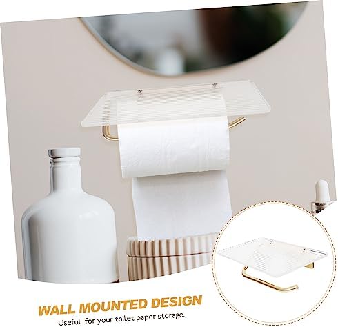 OSALADI Wall-Mounted Paper Towel Holder with Phone Shelf Durable and Space-Saving