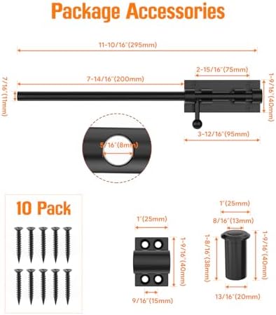 Sturdy 12 Barrel Bolt Latch for Outdoor Gates
