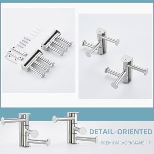 Angle Simple 2 Pack Towel Hook Swivel Brushed Nickel