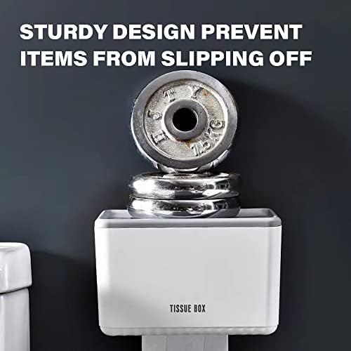 Moegelo Toilet Paper Holder with Phone Shelf Wall Mount Organizer Green