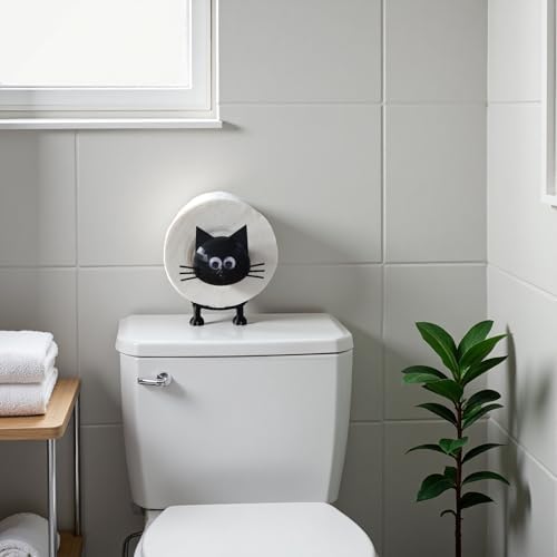 Funny Cat Toilet Paper Holder Black 3D Print