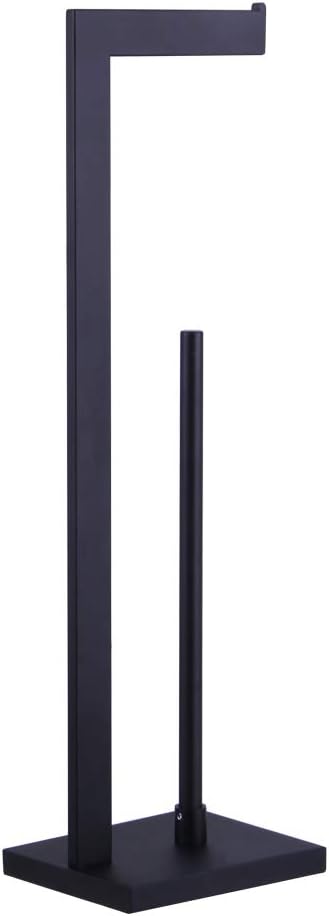 Matte Black Toilet Paper Holder with Shelf and Storage