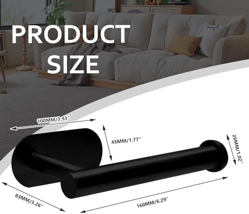 Verkelly Stainless Steel Self Adhesive Toilet Paper Holder Black