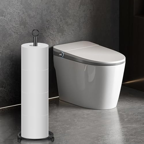 Siyzda Matte Black Toilet Paper Holder Stand
