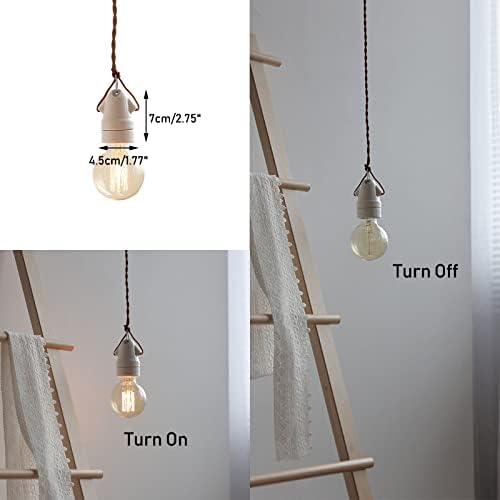 KAYYELAMP H Track Pendant Light with Brown Twisted Cord