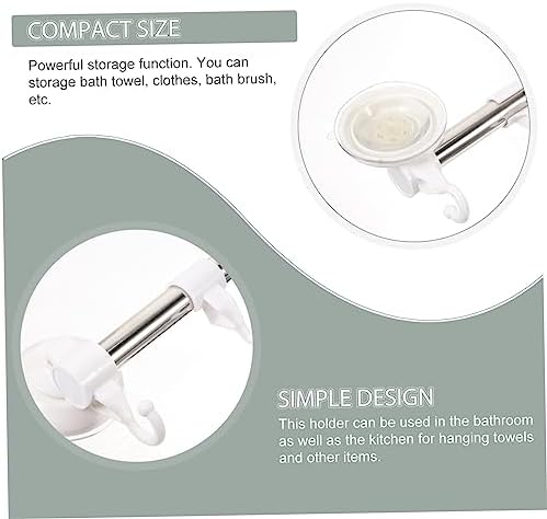 Holibanna Stainless Steel Suction Cup Towel Holder with 6 Hooks