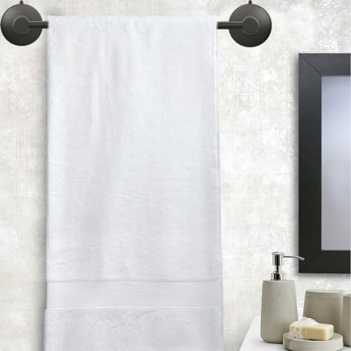 DGYB Adjustable Suction Cup Towel Bar Set of 2 Matte Black