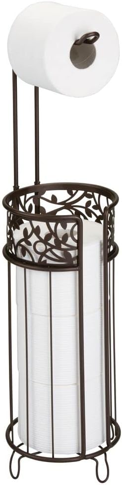 mDesign Bronze Toilet Paper Holder with Vine Design