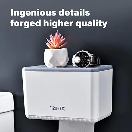 Moegelo Toilet Paper Holder with Phone Shelf Wall Mount Organizer Green