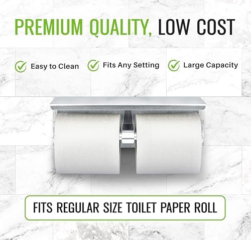 Alpine Double Roll Toilet Paper Holder with Shelf 1