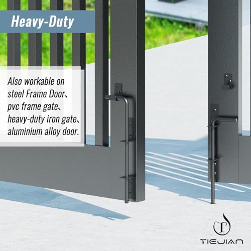 TIEJIAN Heavy Duty Metal Gate Stopper 12 x 2Pack Black
