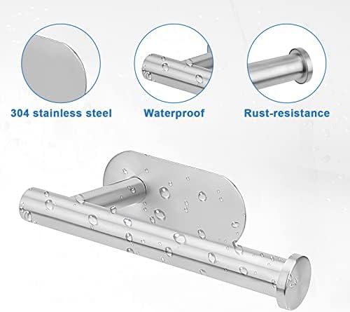 Doweiss Self Adhesive Toilet Paper Holder with 2 Hooks 1