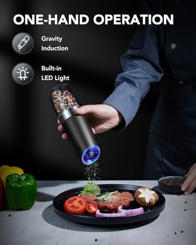 FORLIM Gravity Electric Salt and Pepper Grinder Set