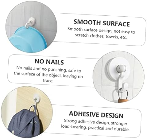 KITANDOVE 3pcs Self-Adhesive Hooks for Bathroom and Kitchen