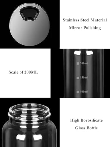 Verdental 7 oz Clear Glass Salt Pepper Shakers with Adjustable Lid