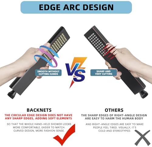 Premium Solid Brass Handheld Shower Head with Arc Design